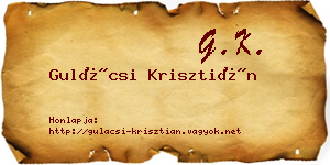 Gulácsi Krisztián névjegykártya